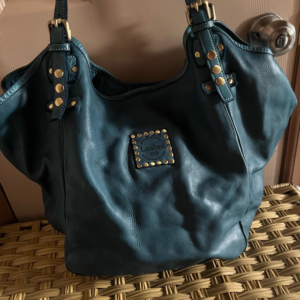 Lusher brand super slouchy blue hobo bag - Picture 3 of 12
